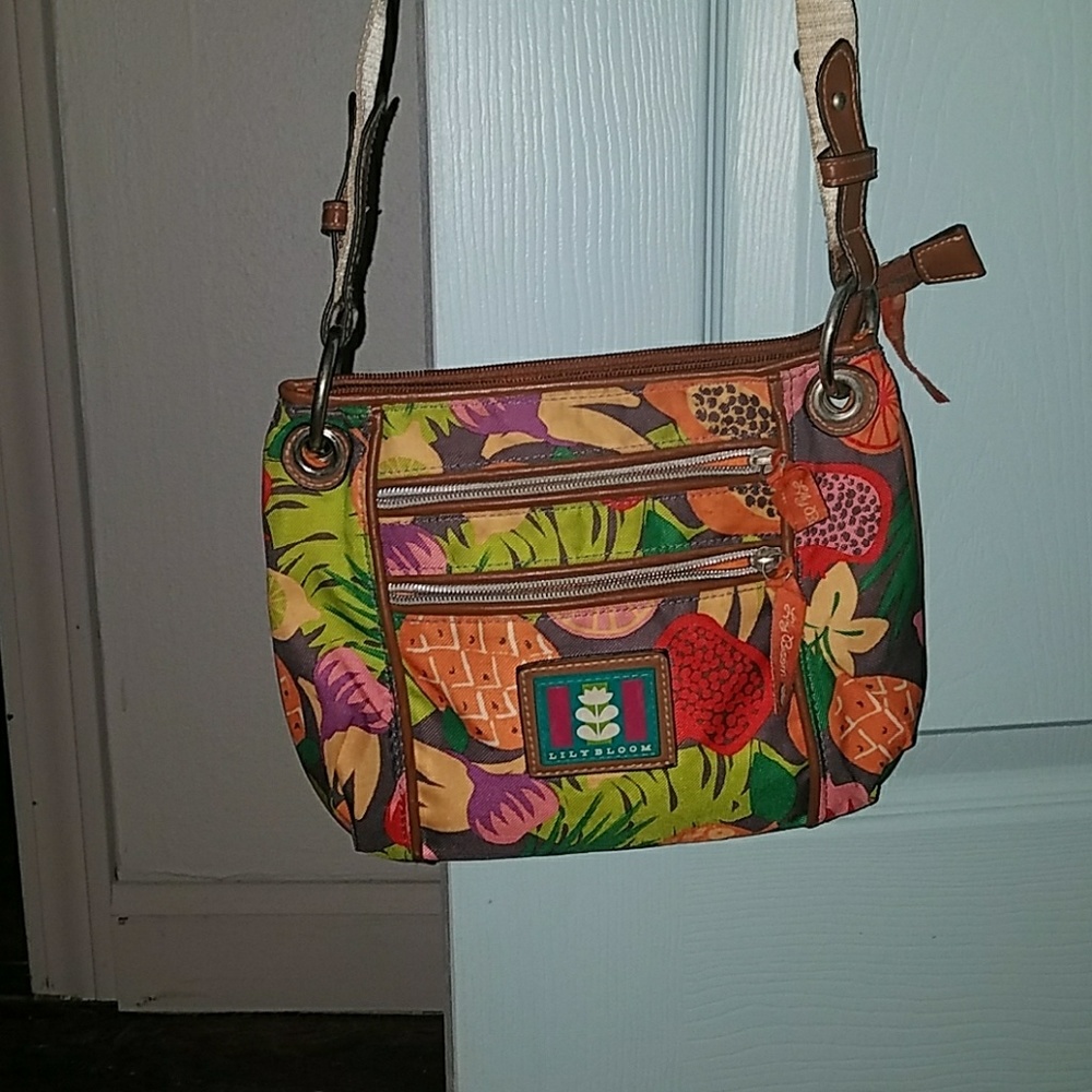 Lily bloom cross body multi color fruits